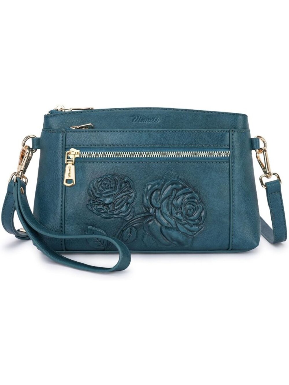 Floral Embossed Vegan Leather Small Crossbody Bag for Women - Chic & Stylish